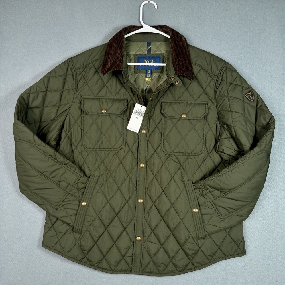 Polo Ralph Lauren The Beaton Quilted Corduroy Jacket Men 2XL Olive Green BNWT